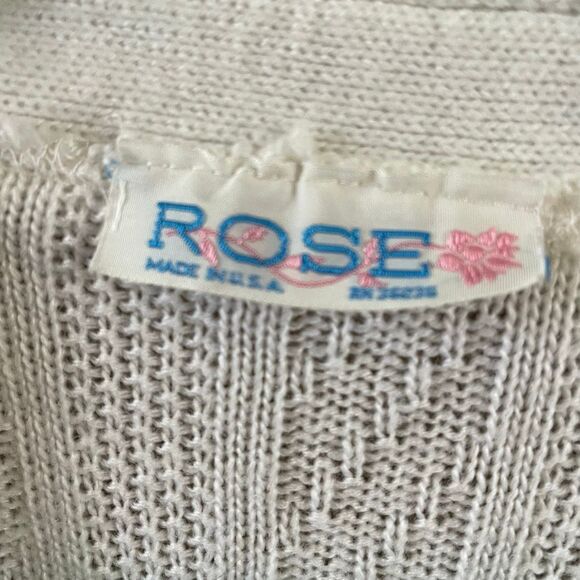 Vintage Rose size L made in USA button front sweater vest. - Picture 6 of 7